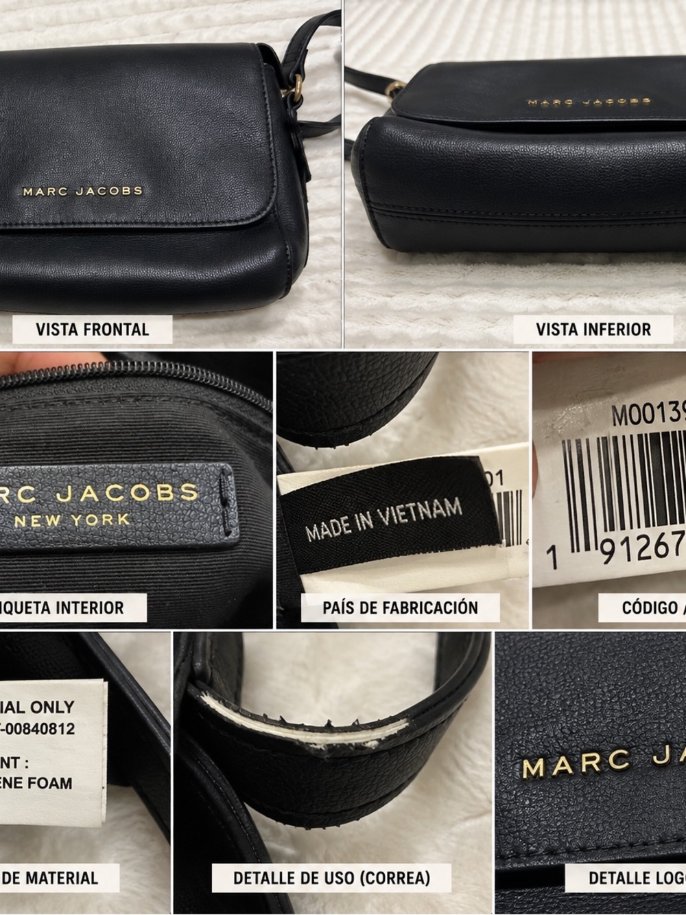 Marc Jacobs Black Leather Crossbody with Gold Logo - Picture 4 of 4